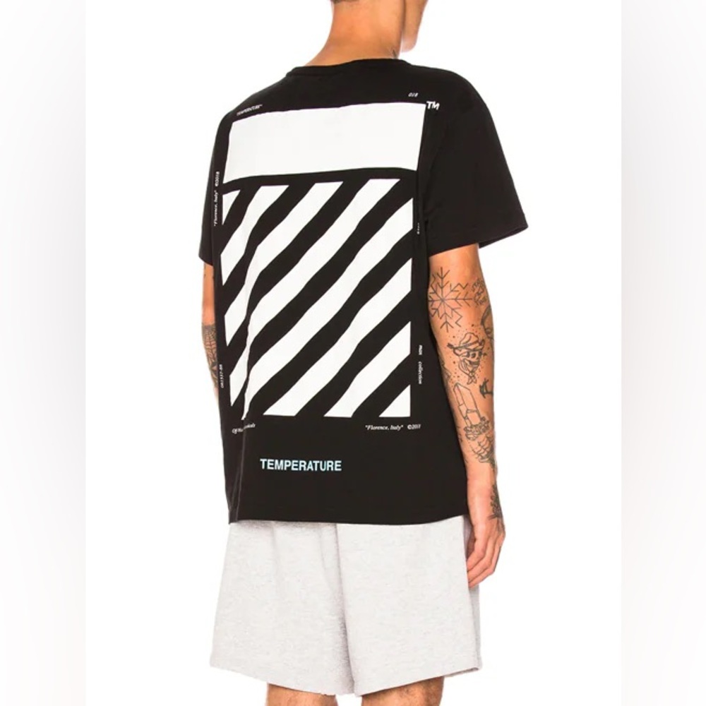 Off-White Black Diagonal Temperature T-Shirt